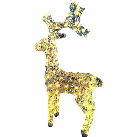 Renna Illuminata per Decorazioni Natalizie da esterno 140 luci led bianco caldo da Giardino terrazzo balcone locali commerciali (1/4)