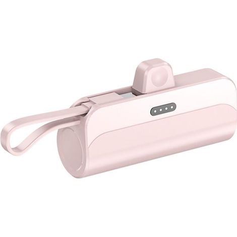 1 Batterie Externe 5000mAh, Câbles Intégrés, Type-C Lightning, Plastique, Pour iPhone Samsung