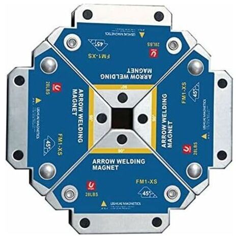 QORVA-Aimant Soudure, 4 PCS Soudure Aimant Force de Maintien 12.5kg de Soudure Equerre de Support Positionneur Magnétique 45 ° 90 ° 135° Outils de Localisation Auxiliaires Multi-Angles - FM1-XS