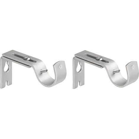 Support mural réglable pour tringle à rideau, Lot de 2, Nickel (1/5)