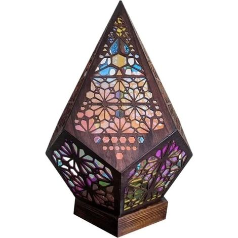 Lámpara De Proyector De Luz Nocturna MINKUROW, Poste De Estrella, Luz Nocturna, Lámpara De Pie Decorativa Geométrica Grande, Lámpara De Ambiente De Noche (1/5)