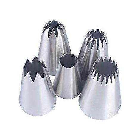 5 douilles à pâtisserie de grande taille, douilles pour poche à douille, décorations pour pâtisseries et cupcakes (1/2)