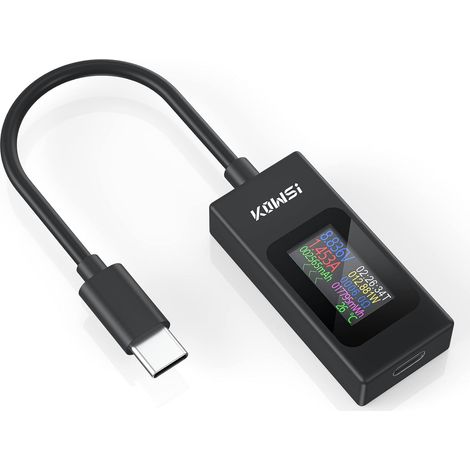 USB C Tester Multimeter, Voltmeter Messgerät 4–30 V 0–6,5 A Typ C Spannungs- und Stromtester Amperemeter Wattmeter Kapazität Netzteil Ladegerät Detektor (1/5)