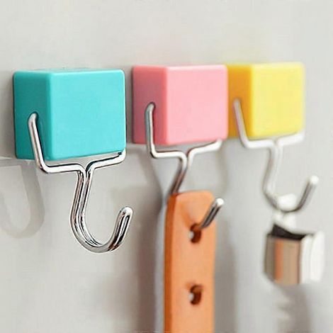 Crochet magnétique autocollant pour sac, clés, porte-clés, salle de bain, cuisine, réfrigérateur (1/4)