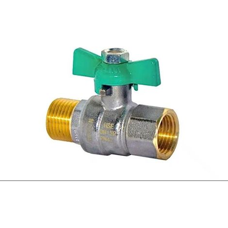 Robinet à bille DVGW pour eau potable, filetage mâle-femelle 1 1/4 pouce, avec poignée à levier, sans purge : diamètre 1 1/4 pouce.