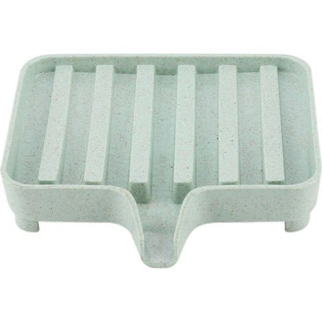 Wheat Straw Soap Sponge Drainage Storage Box Holder Bathroom Kitchen (Green) (1/5)