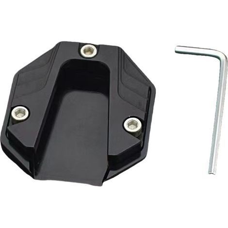 Support Universel Béquille Moto, Béquille Latérale Moto Support Latéral de Pied D'extension de Béquille Prolongateur de Coussin de Béquille Pédales et Accessoires Base Elargie en Alliage D'Aluminium (1/5)