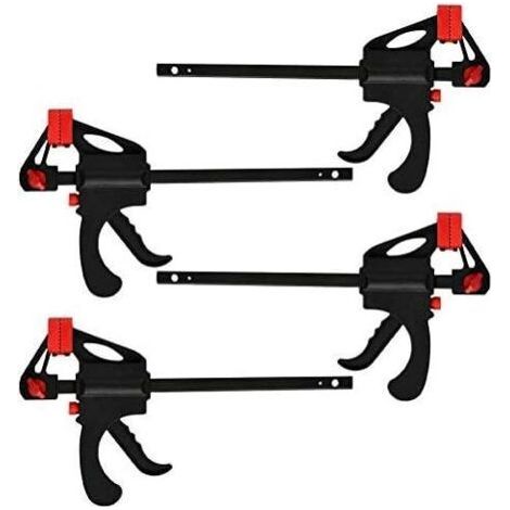 4 pièces Barre de Serrage Sergent Monomanuels pour Charpentier, Kit d'outils de menuiserie en Bois (1/5)