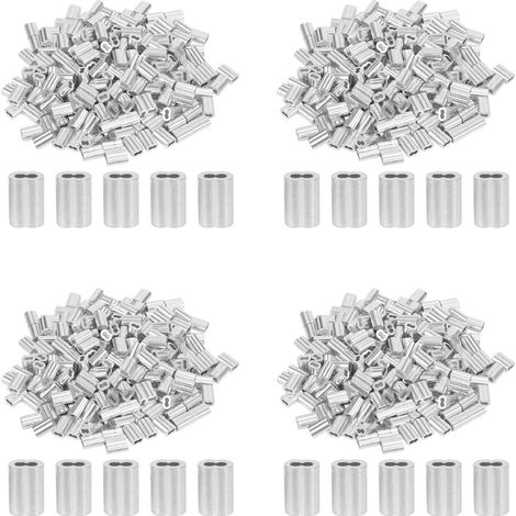 800 Pièces Séries 1/16 Pouce de Viroles de CâBle En Alliage D'Aluminium à Sertir La Boucle de Manchon pour CâBle Métallique (1/5)