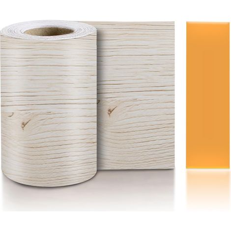 Frise autocollante grain de bois - 10 cm x 10 m - Film autocollant - Plinthes - Papier contact bois - Pour meubles, porte, fenêtre, sol, carrelage mural (1/5)
