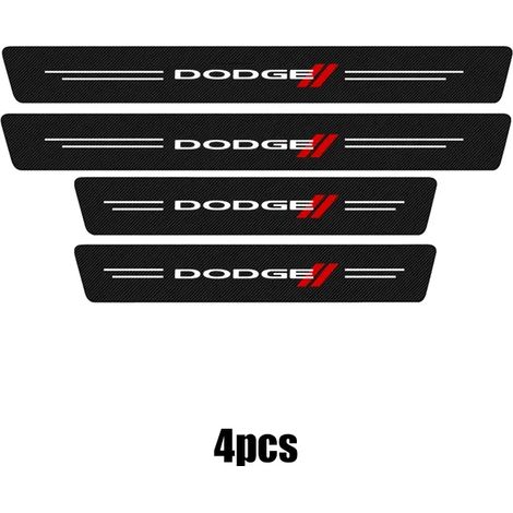 (4 pièces pour DODGE) Bandes adhésives de protection de seuil de porte en fibre de carbone (4 pièces) pour Dodge Caravan,Neon,Viper,Journey,Demon,RAM 1500,3500,SRT,SXT et Charger (1/2)