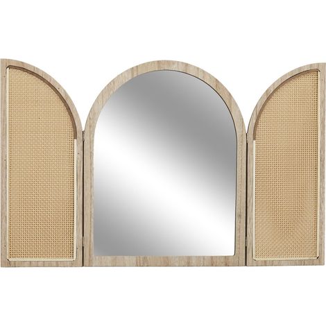 Miroir Déco à Volets "Bali" 50cm Naturel