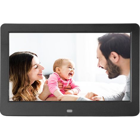 Cadre photo numérique mural 10 pouces avec télécommande, résolution 1920 x 1080 HD, idéal pour la publicité vidéo, noir, prise européenne 110-240 V. (1/5)
