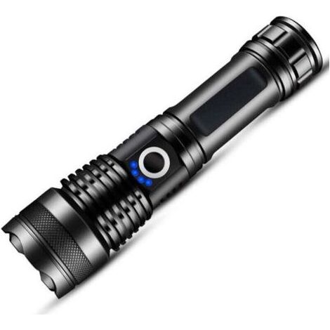 Lampe torche LED rechargeable haute puissance 10 000 lm, tactique et résistante aux chocs, zoom réglable, étanche IPX5, 5 modes d’éclairage, USB (1/4)