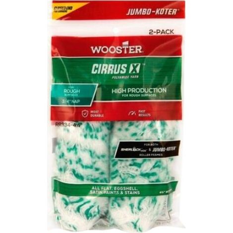 Wooster Jumbo Koter Cirrus 4.5" Mini Roller Sleeves 3/4" Nap Rough - Twin Pack