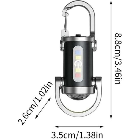 Torcia e power bank 2 in 1, confezione da 2 mini torce portachiavi, piccole e potenti torce a LED, torce portachiavi multifunzionali impermeabili e antiurto (1/4)
