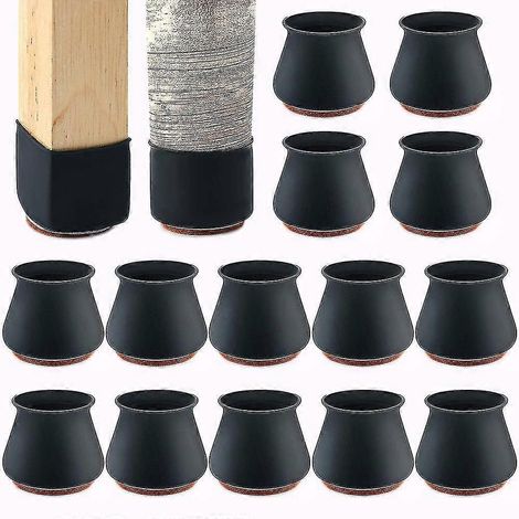 Patins de protection en silicone avec feutre pour pieds de chaise, adaptés aux parquets (lot de 24).