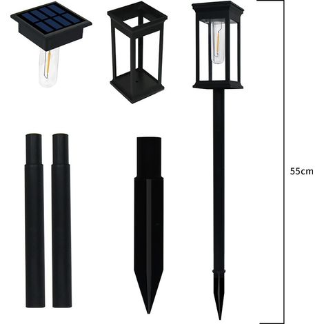 Solaires Jardin pour Extérieurs,1 Pièces Lampes de Chemin Solaires Étanche Solaire Eclairage Décoration Lampes Solaires Pour Jardin,(Blanc Chaud)