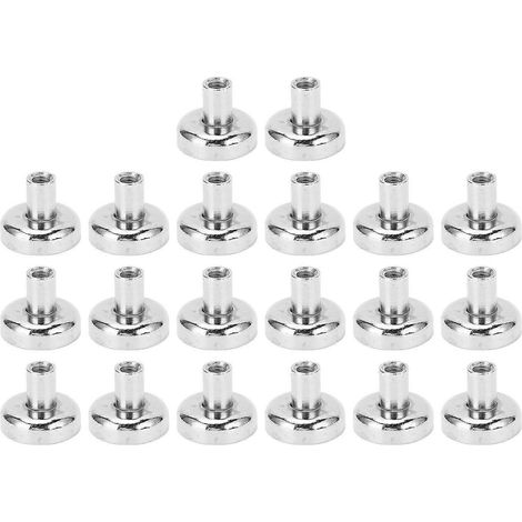 20 Topfmagnete mit Stab, 3-lagig beschichtet, Edelstahl, NdFeB-Rundbasis, D16‐5,5kg