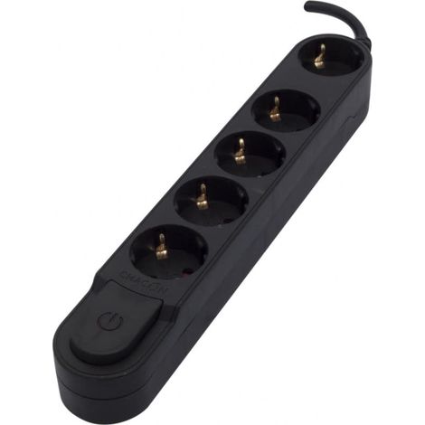 Bloc Design 5x16A avec interrupteur - 3m - Noir (1/3)