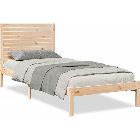 Maison Exclusive - Cama extralarga sin colchón madera maciza 90x2