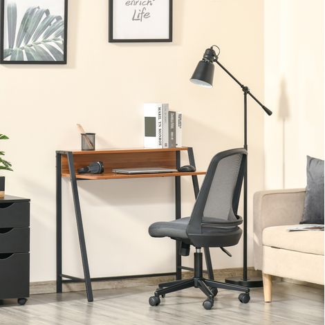 bureau ordinateur compact travail maison noyer 84 cm OKMYHOME (1/4)