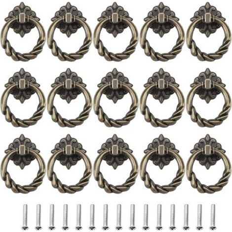 15 Pièces de Poignée de Porte Poignée de Tiroir de Porte Poignée de Tiroir Poignée d'armoire en Bronze pour Meubles de Cuisine Porte de Tiroir d'armoire (1/5)