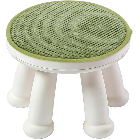 Housse De Coussin Rond, Coussin De Siège Rond 25 x 25 cm avec Lanières Élastiques, Anti-Dérapant Doux pour Chaises De Salle À Manger Cuisine Tabouret Haut, Wood Green (1/5)