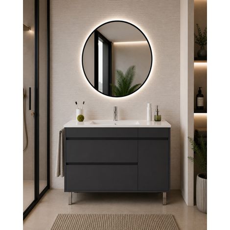 Meuble de salle de bain avec vasque ORIGENBATH CAPRERA sans miroir 100x45 cm graphite