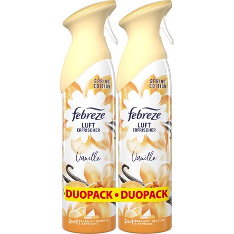 Febreze Lufterfrischer Spray Vanille, 370ml Lufterfrischer,  (2 x 185ml)