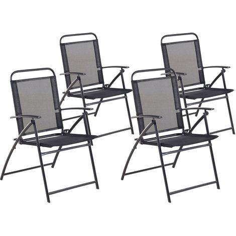 Gartenstuhl 4er Set LIVO Metall Schwarz (1/5)