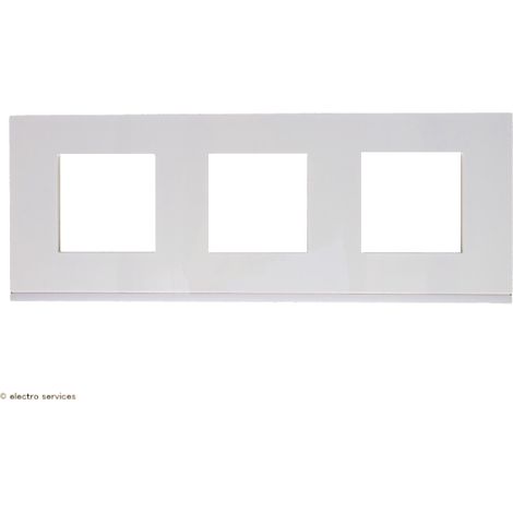 Plaque Hager 3 postes horizontale 71mm WXP0013 – Polycarbonate blanc RAL 9016 – Indice de protection IP21 – Cadre apparent