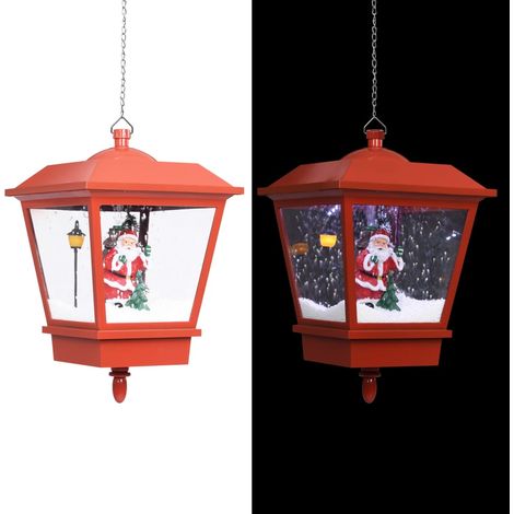 vidaXL Lampada Natalizia Sospesa LED e Babbo Natale Rossa 27x27x45 cm (1/5)