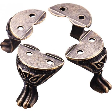 Pied de meuble en alliage Antique, boîte en bois, coin de meuble, Durable, 4 pièces (1/5)