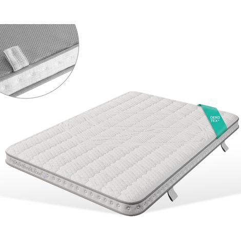 Matelas hybride ressorts ensachés 7 zones H3, mousse froide respirante, isolation des mouvements, 140x200 cm (1/5)