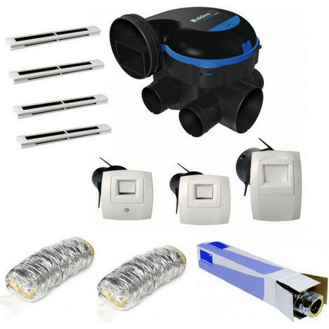 Aldes – Kit complet 3 bouches hygroréglables – VMC simple flux basse consommation – Débit régulé selon l'humidité – Pour maison individuelle