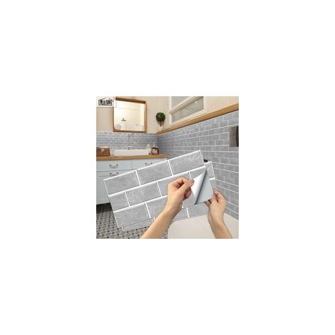 Adesivi per piastrelle da cucina BRAVIX, 6 pezzi, adesivi autoadesivi in PVC impermeabili, adesivi per piastrelle da parete per bagno e cucina
