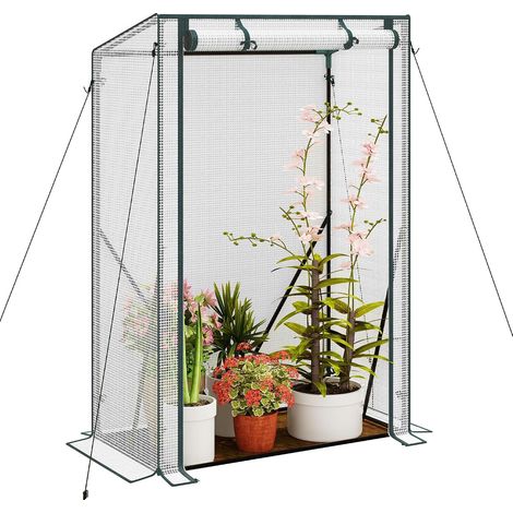 WOLTU Serra da Giardino con Telo in PE Vivaio per Piante Fiori da Balcone Bianco (1/5)