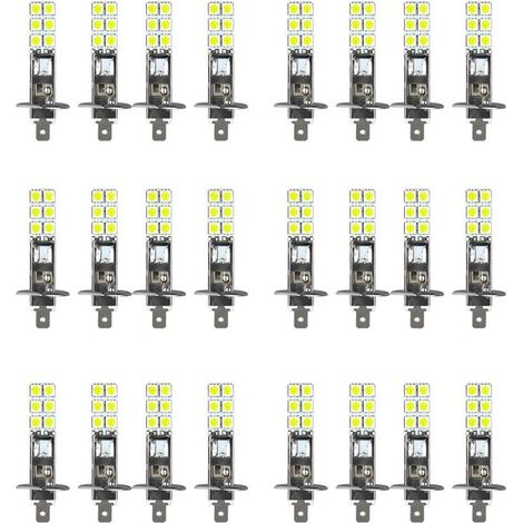 Kit di 24 lampadine LED per fendinebbia serie H1, bianco super brillante 6000K, 80W (1/2)