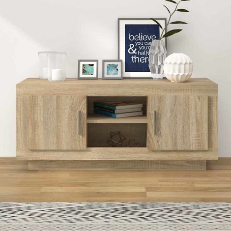 vidaXL TV Cabinet Sonoma Oak 102x35x45 cm Engineered Wood (1/5)