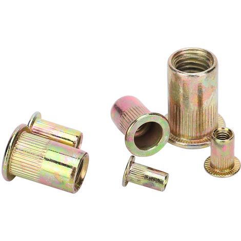 150 pièces d'écrous rivets galvanisés assortis, inserts filetés pour fixation, pièces de quincaillerie (1/5)