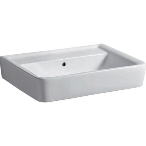 Lavabo Geberit RENOVA PLAN 650x480mm sin orificio para grifería con rebosadero we