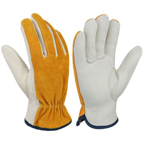 Lot de 2 paires de gants flexibles et résistants aux épines - Gants de travail en cuir confortables pour le jardin, la cour, la soudure - pour homme et femme(XL) (1/3)