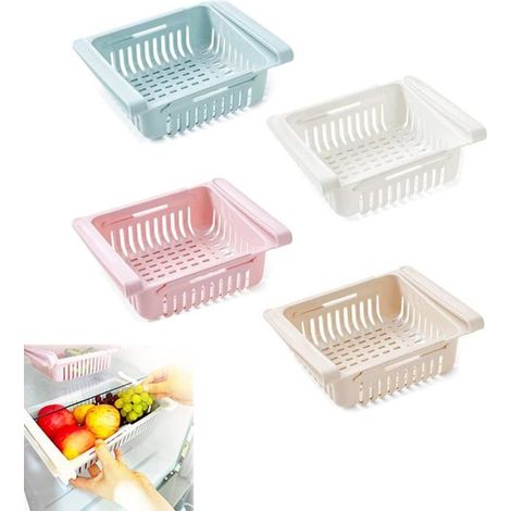 Ecleanfy - Boîte de Rangement Frigo - YOLISTAR - Escamotable - 4 Paniers - Couleurs Variées (1/5)