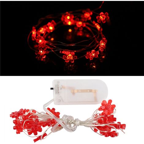 Guirlande lumineuse 2m 20 LED fil cuivre, fonctionne sur batterie, déco Noël mariage, blanc chaud, sans prise (1/5)