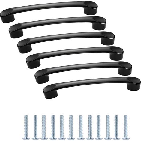 6pcs 128mm Pitch Poignée Meuble,Poignée en aluminium,Poignet De Porte Cuisine, Pour Bureaux,Tiroirs,Armoires,Penderies,Avec Vis Assorties