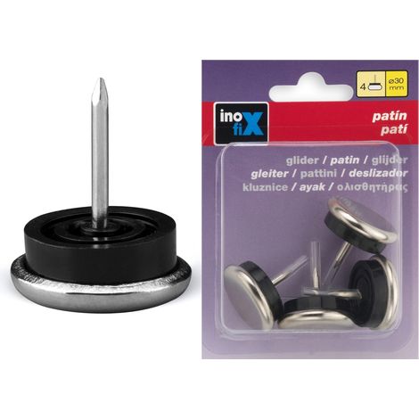 Patin Metalx4 Clou Diam 30mm Acier - Inofix