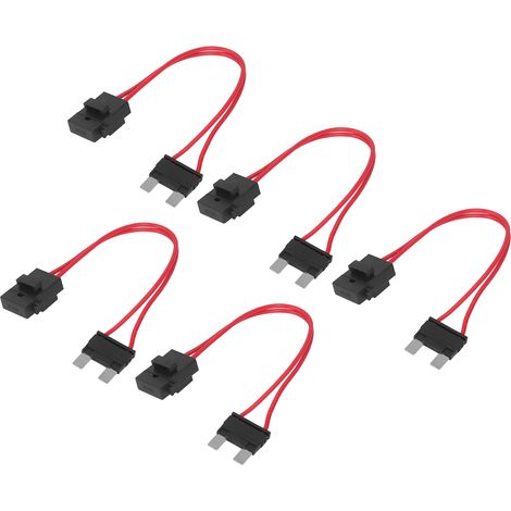 Lot de 5 porte-fusibles pour voiture, mini rallonge de câble robuste pour véhicule ATM 20A 16AWG avec 5 fusibles ACL L 29,2 mm