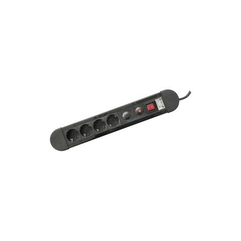 Base Múltiple 4 Tomas Schuko Con Proteccion Sobrecargas , Interruptor Y Cable 1,5m Negro 36.255 (1/4)