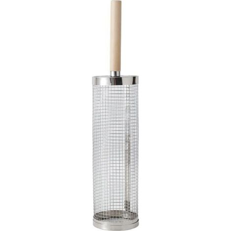 Cesta para asar de acero inoxidable, utensilios de barbacoa con mango plegable - Ideal para asar en camping o jardín (1 pieza, incluye un tenedor de 20 cm y un gancho de 10 cm) (1/4)